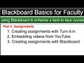 Blackboard Basics Faculty - Part 4: Assignments