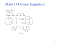 Math 13 Intermediate Algebra Week 1 Review 