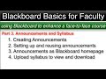 Blackboard Basics Faculty - Part 3: Announcements and Syllabus