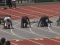 Mike Pyrtle wins the 100m at 2009 Big 8 Conference Championship