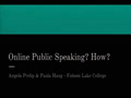 Online Public Speaking? How?