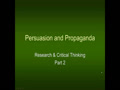Research & critical Thinking Part 2