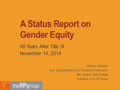 07-A Status Report on Gender Equity