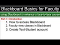 Blackboard Basics Faculty - Part 1: Introduction