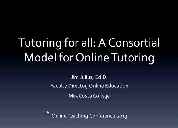 OTC13: Tutoring for All - A Consortial Model for Online Tutoring