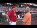 Coach Pickler tosses out first pitch at Angel Game (9/3/13)