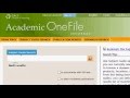 Academic OneFILE: Subject Searching
