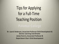 Tips for Applying for a Full-Time Teaching Position