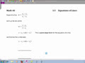 Math 40 3.5A Slope intercept form of the equation of a line