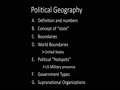 Political geography Lecture #13 (Political Systems)